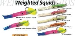 Tsunami Soft Plastic Weighted Squids Color Chartreuse/Clear