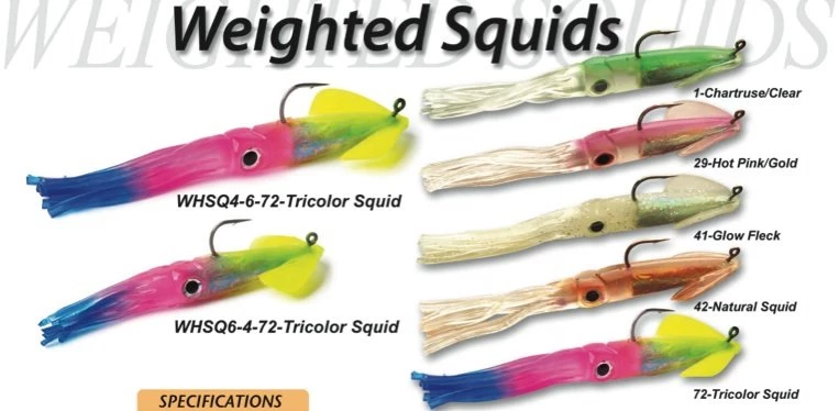 Tsunami Soft Plastic Weighted Squids Color Chartreuse/Clear 3 Tsunami Soft Plastic Weighted Squids Color Chartreuse/Clear