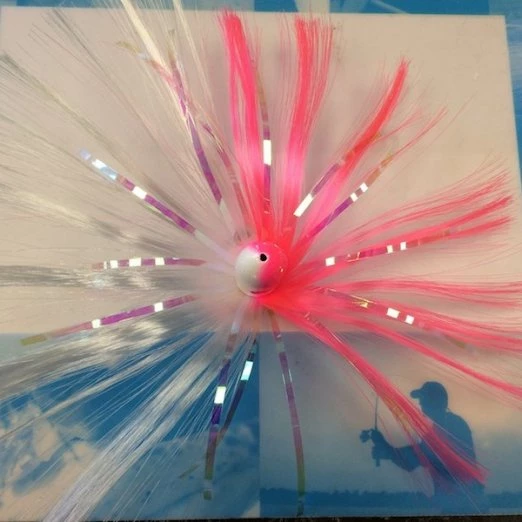 Joe Shute The Deep Six Lures Color Glow Head w/ Crystal hair w/pearl mylar 4 Joe Shute The Deep Six Lures Color Glow Head w/ Crystal hair w/pearl mylar - Image 2