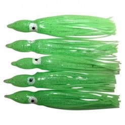 Run Off Lures Pro Glow Squid Skirts Color Green