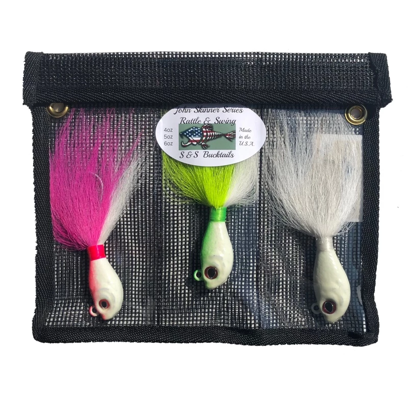 S&S Bucktails John Skinner Swing Hook Fluke Bucktail Bundle 3 S&S Bucktails John Skinner Swing Hook Fluke Bucktail Bundle