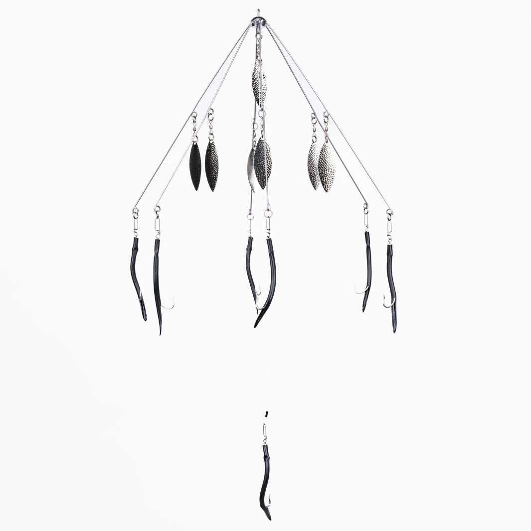 9er's Lures 6 Arm Tube or Shad Umbrella Rig Color Black 3 9er's Lures 6 Arm Tube or Shad Umbrella Rig Color Black